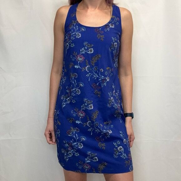 Old Navy Women's Floral Racerback Shift Dress S SM Small TALL ST Blue White Pink - Picture 1 of 11